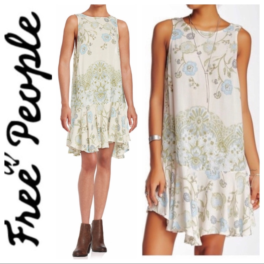 NWT FREE PEOPLE Floral Print Flouncy Hem DRESS